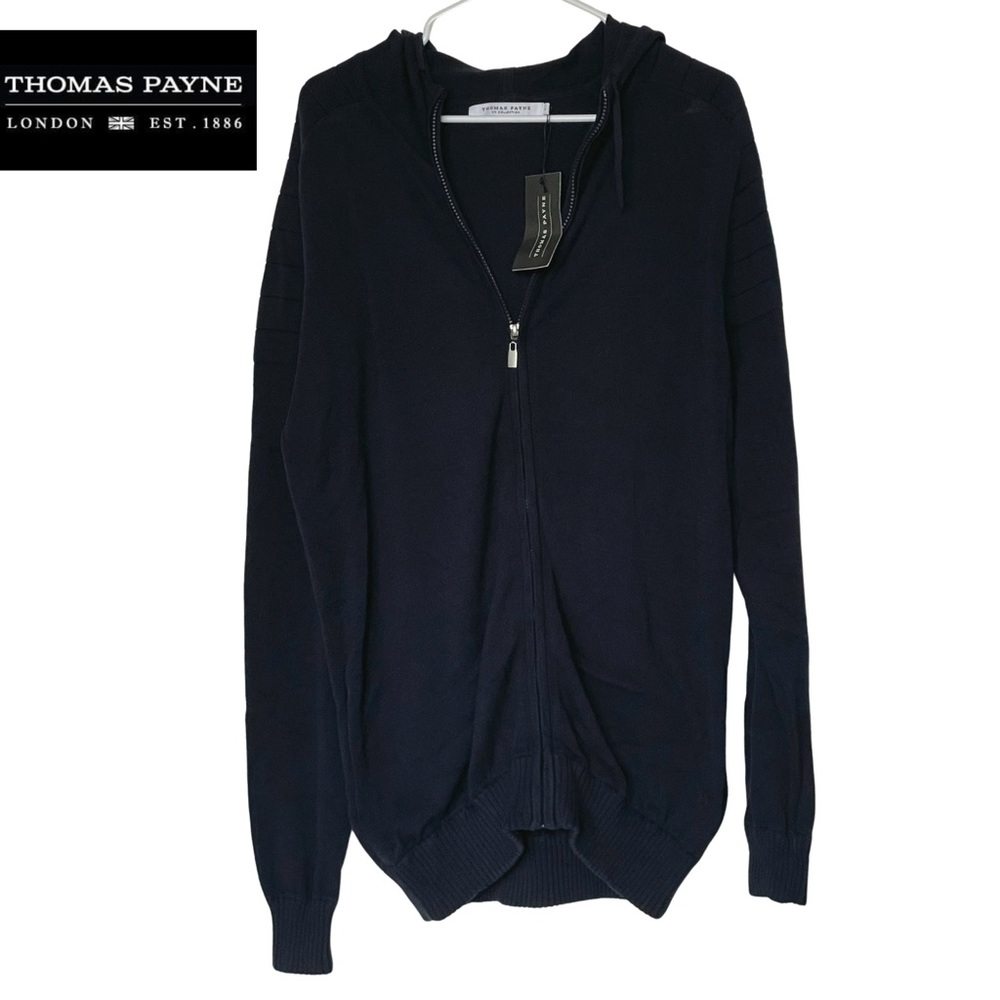 Thomas Payne Men’s zip up sweater hoodie Navy Size L